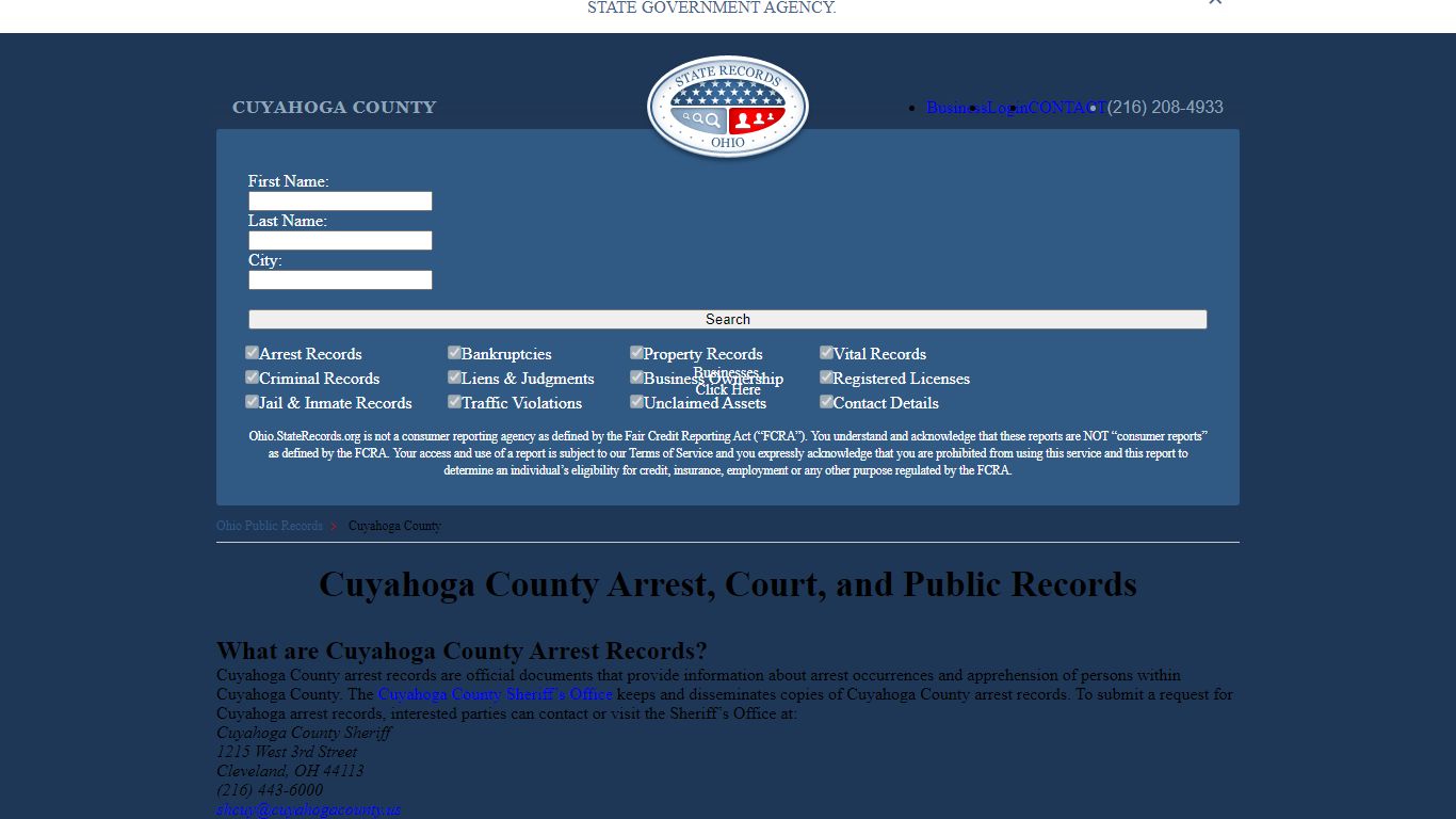 Cuyahoga County Arrest, Court, and Public Records